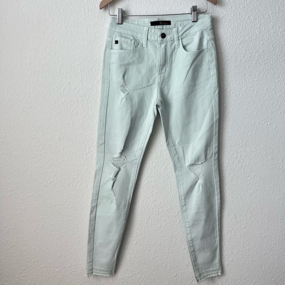 KanCan Mint Green Distressed Skinny Ankle Jeans - Size 5/26